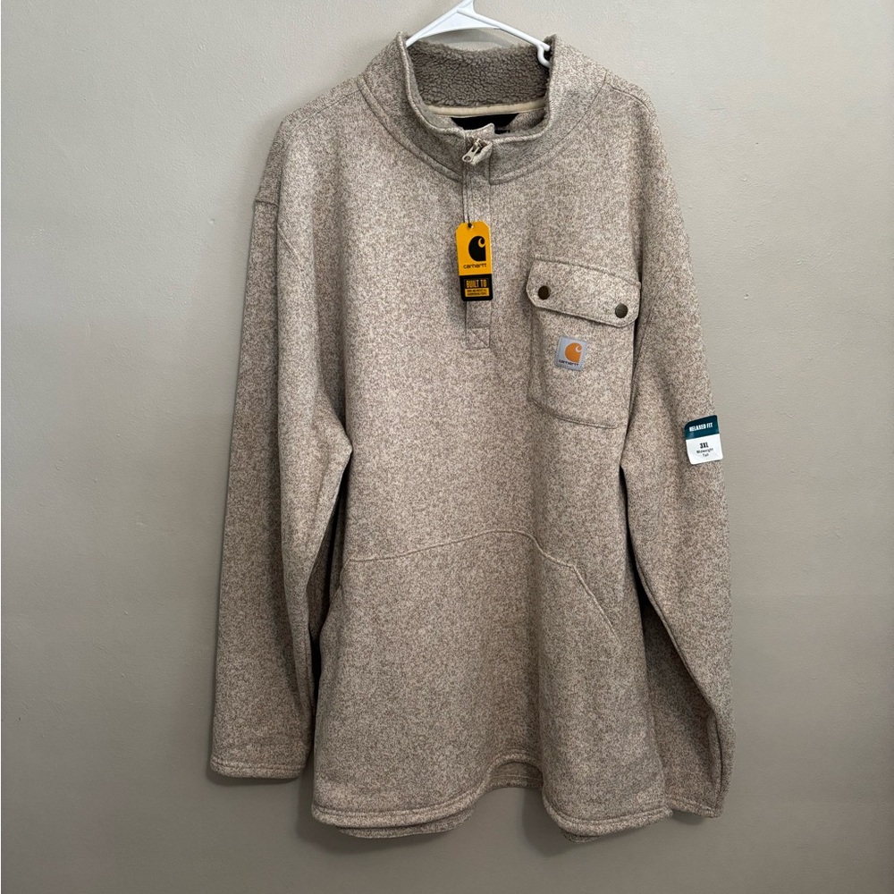 NWT Carhartt Men's Tan Sweater  3XLT